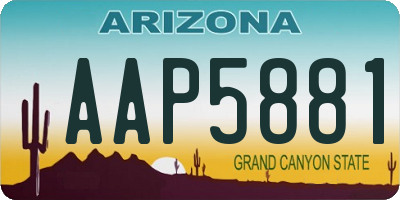 AZ license plate AAP5881