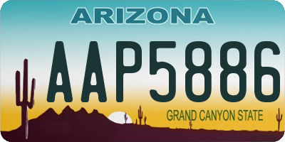 AZ license plate AAP5886