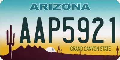 AZ license plate AAP5921