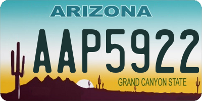 AZ license plate AAP5922