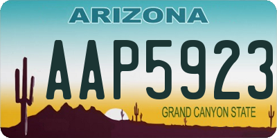AZ license plate AAP5923