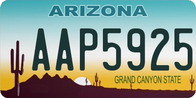 AZ license plate AAP5925