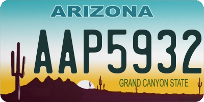 AZ license plate AAP5932