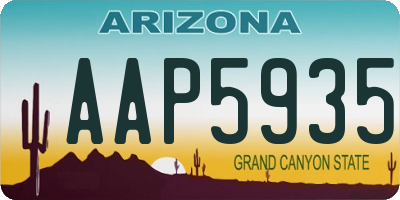 AZ license plate AAP5935