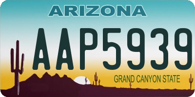 AZ license plate AAP5939