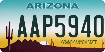 AZ license plate AAP5940