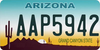 AZ license plate AAP5942
