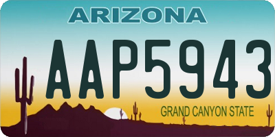 AZ license plate AAP5943