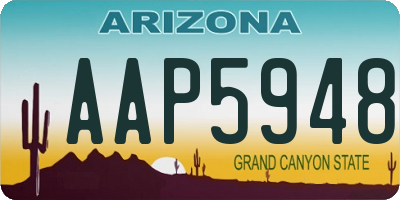 AZ license plate AAP5948