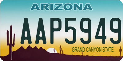 AZ license plate AAP5949