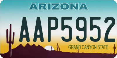 AZ license plate AAP5952