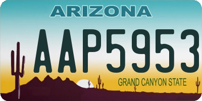 AZ license plate AAP5953