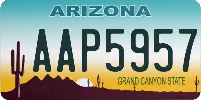 AZ license plate AAP5957