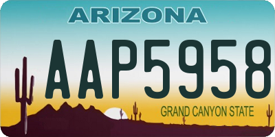 AZ license plate AAP5958