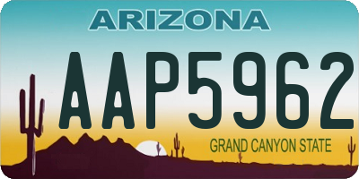 AZ license plate AAP5962