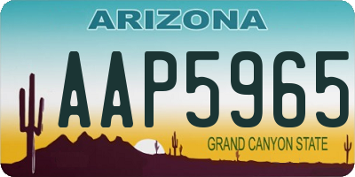 AZ license plate AAP5965