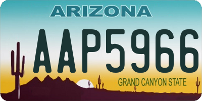 AZ license plate AAP5966