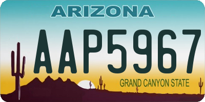 AZ license plate AAP5967