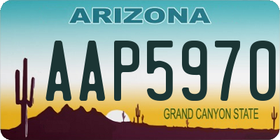 AZ license plate AAP5970