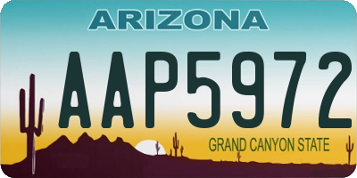 AZ license plate AAP5972