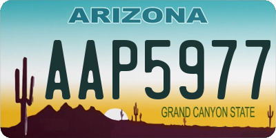 AZ license plate AAP5977