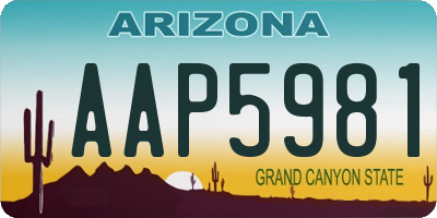 AZ license plate AAP5981