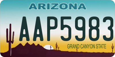 AZ license plate AAP5983