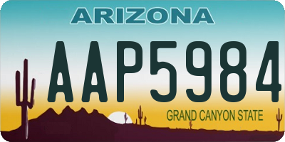 AZ license plate AAP5984