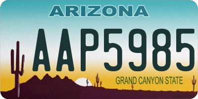 AZ license plate AAP5985