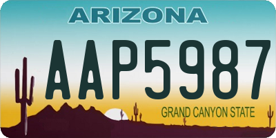 AZ license plate AAP5987