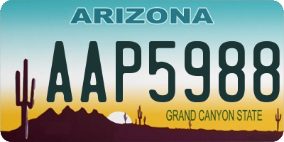 AZ license plate AAP5988