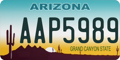 AZ license plate AAP5989