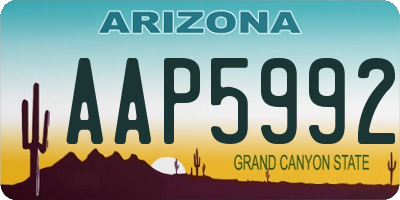 AZ license plate AAP5992