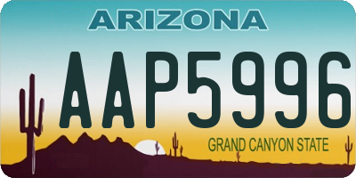 AZ license plate AAP5996