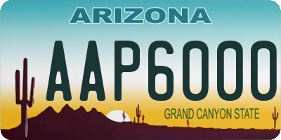 AZ license plate AAP6000