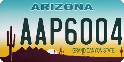 AZ license plate AAP6004