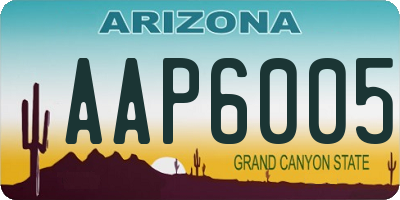 AZ license plate AAP6005