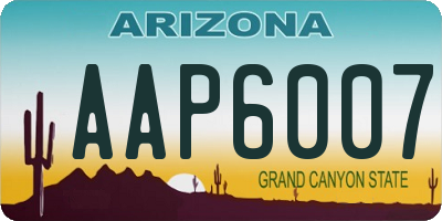 AZ license plate AAP6007