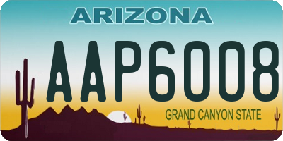 AZ license plate AAP6008