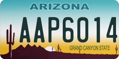 AZ license plate AAP6014