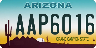 AZ license plate AAP6016