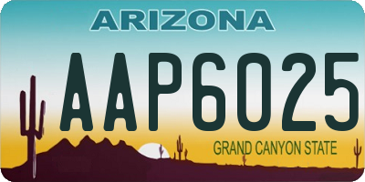 AZ license plate AAP6025