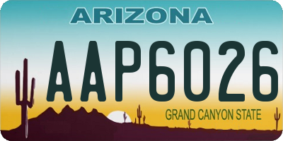 AZ license plate AAP6026