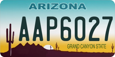 AZ license plate AAP6027