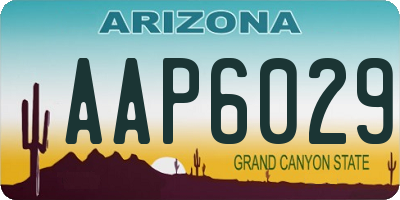 AZ license plate AAP6029