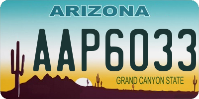 AZ license plate AAP6033