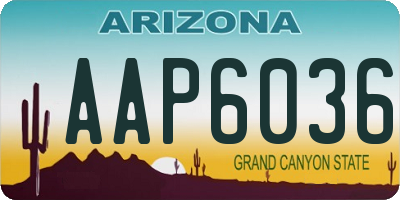 AZ license plate AAP6036