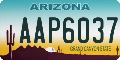 AZ license plate AAP6037