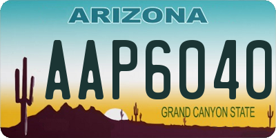 AZ license plate AAP6040