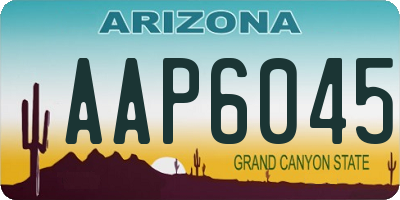 AZ license plate AAP6045